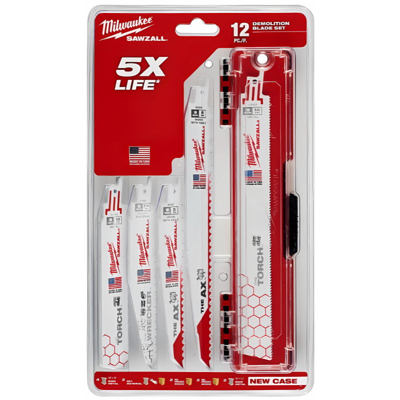 Milwaukee Multi Material Bi-Metal Demolition Reciprocating Saw Set (Jeu de lames de scie à guichet bi-métal pour démolition)