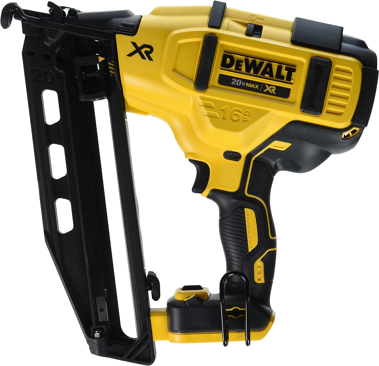 Cloueur de finition Dewalt 20 V MAX, coudé, 16GA, outil seulement