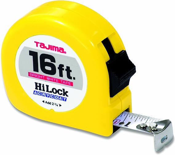 Tajima HL-16BW Mètre ruban de menuisier avec lame en acier de 2,5 cm
