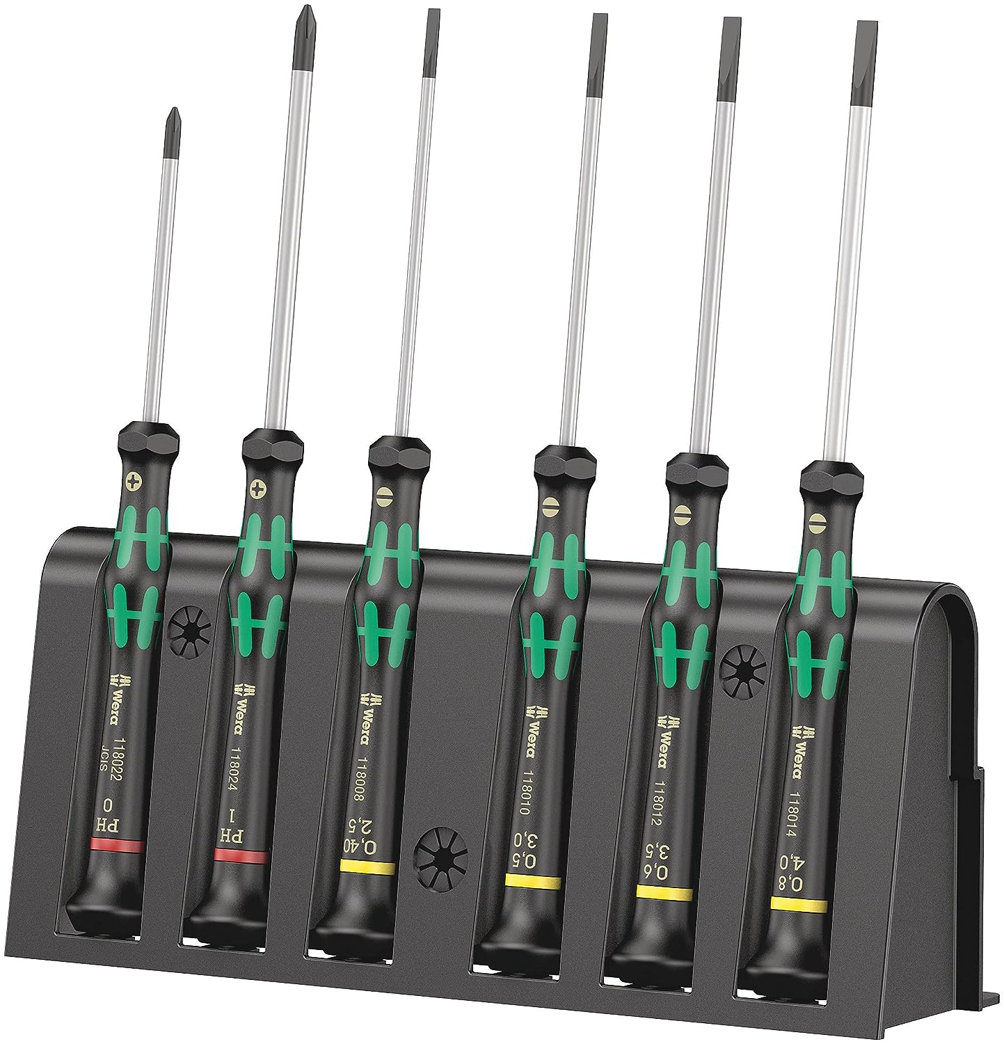 Wera Kraftform 2035/6 Jeu de 6 tournevis électroniques avec fente et support