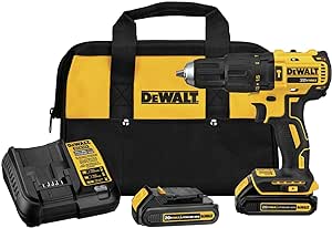 Dewalt-20V Max Compact 1/2" Marteau perforateur/visseuse avec 2 piles et SAC