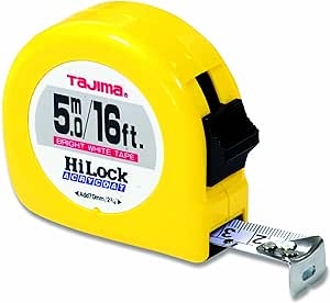 Tajima HL-16/5MBW Mètre ruban standard et métrique 5 m avec lame en acier 2,5 cm