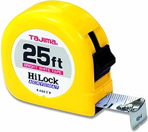 Tajima HL-25BW Mètre ruban de menuisier avec lame en acier de 2,5 cm
