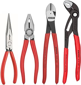 Knipex Cobra Set de 4 pièces comprenant 1 pince coupante et 1 pince à bec