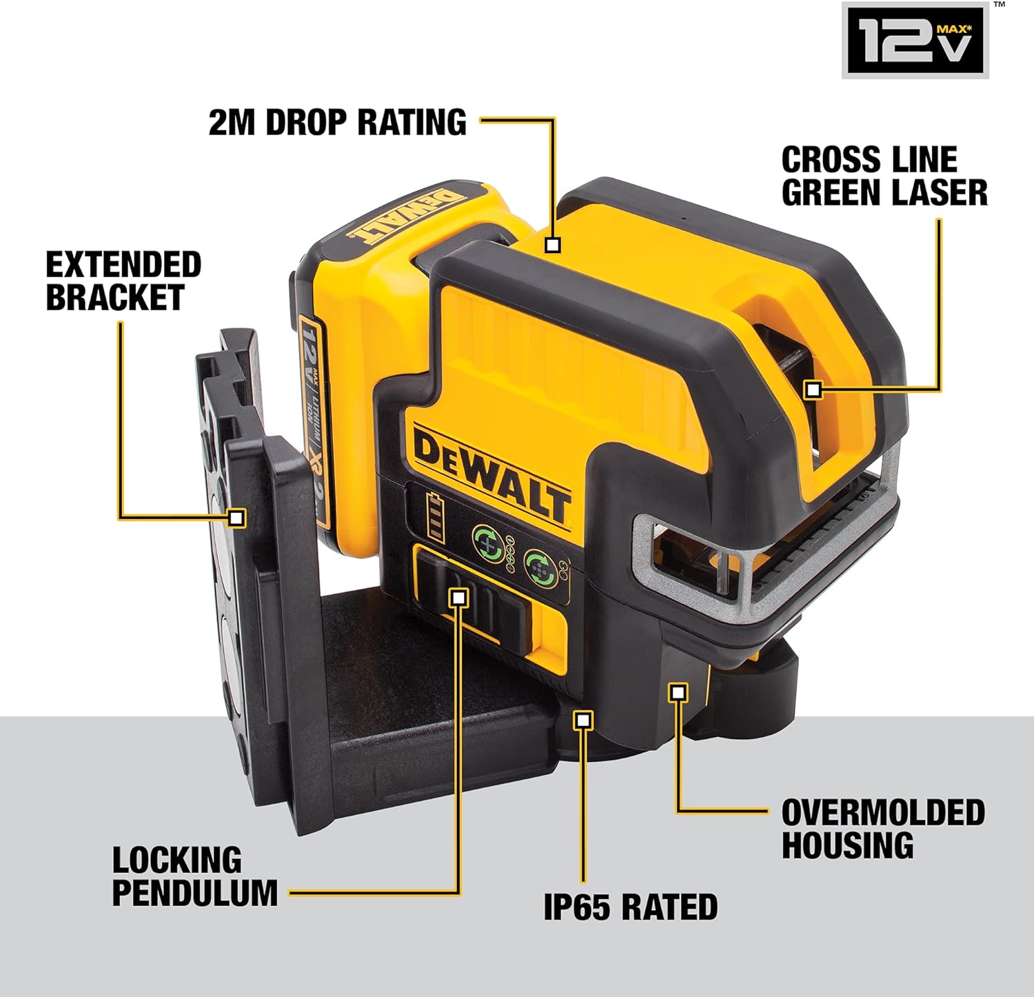 Laser à lignes croisées Dewalt 12 V - Vert