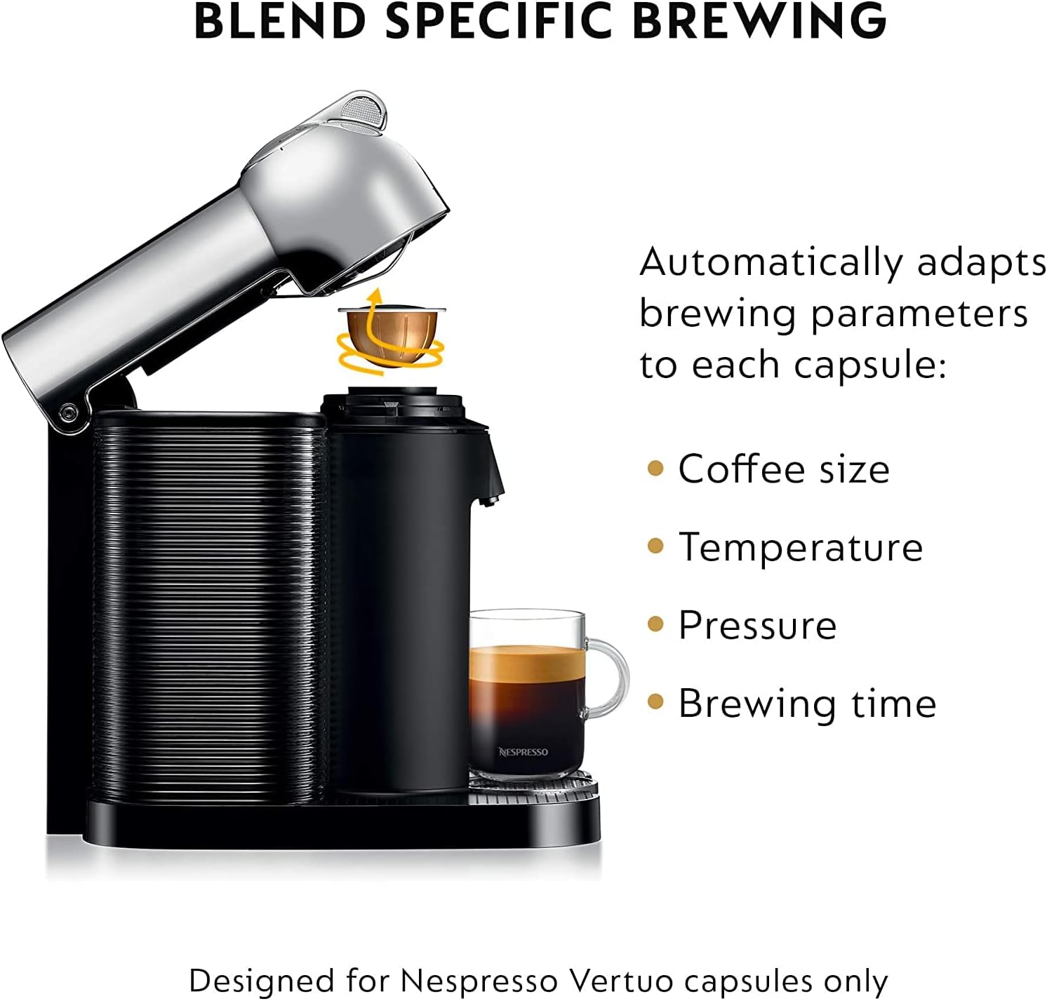 Machine à café et expresso Nespresso Vertuo de Breville - Chrome