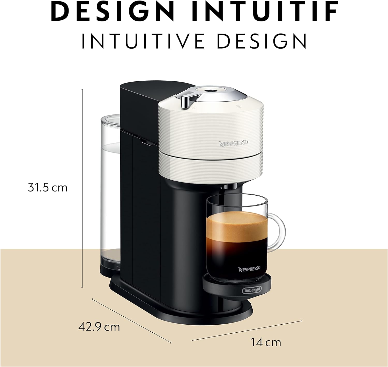Machine à café et espresso Nespresso Vertuo Next Premium de De'Longhi - Blanc
