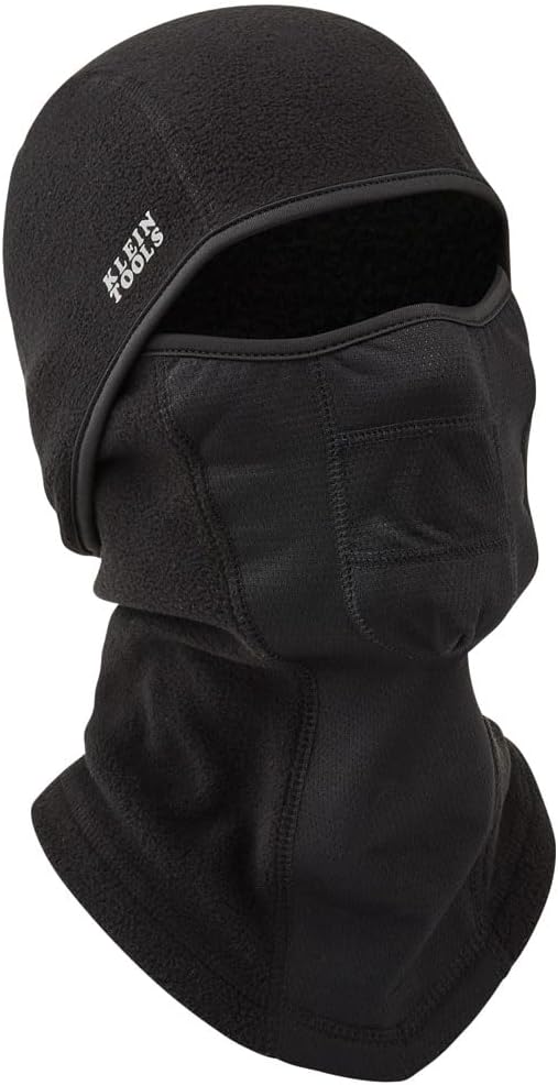 Klein Tools Cagoule à charnière chaude et respirante en polaire coupe-vent - Noir