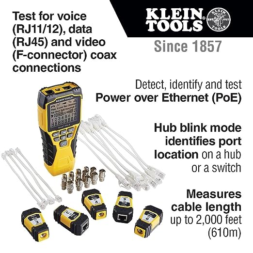 Testeur de câbles coaxiaux Klein Tools