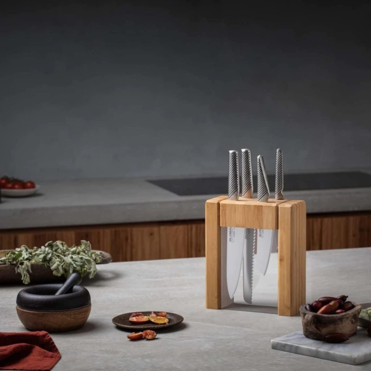 Ensemble de blocs de couteaux Teikoku Global, 5 pièces, acier inoxydable