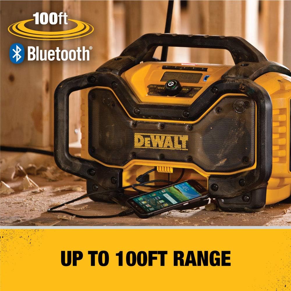Dewalt 20V Max Portable Radio & Battery Charger with Bluetooth