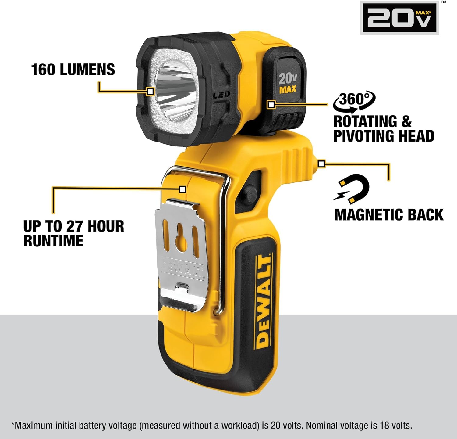 Dewalt DCL044 Lampe de travail portative à LED 20 V Max