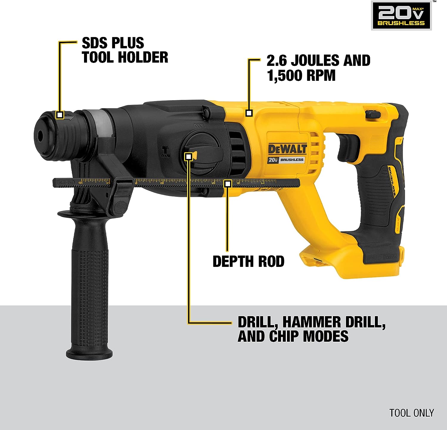 Perceuse à percussion rotative Dewalt 20V MAX* XR