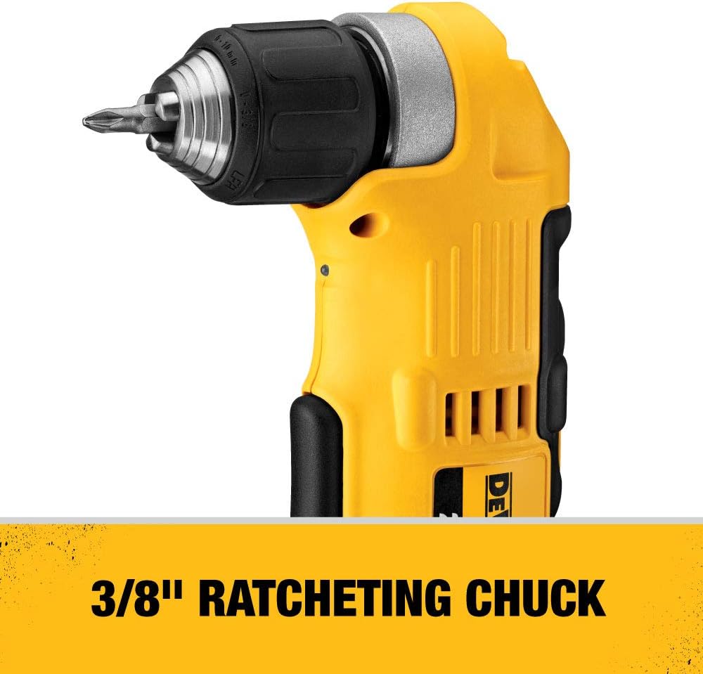 Perceuse à angle droit sans fil au lithium-ion Dewalt 20 V MAX (3/8 po)