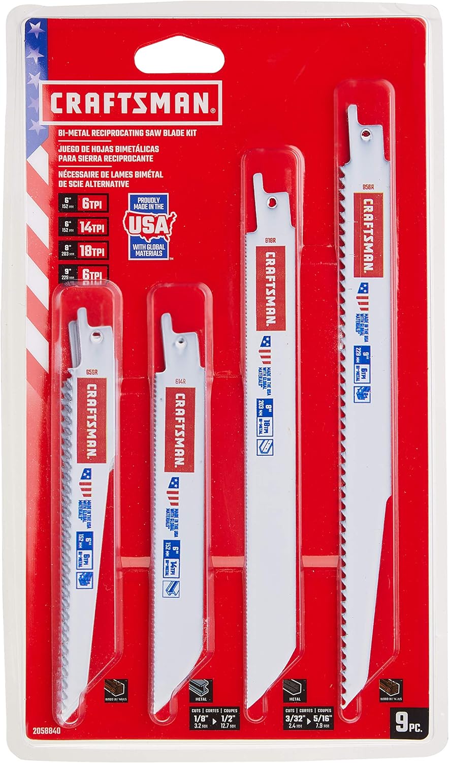 Ensemble Craftsman de 9 lames de scie alternative