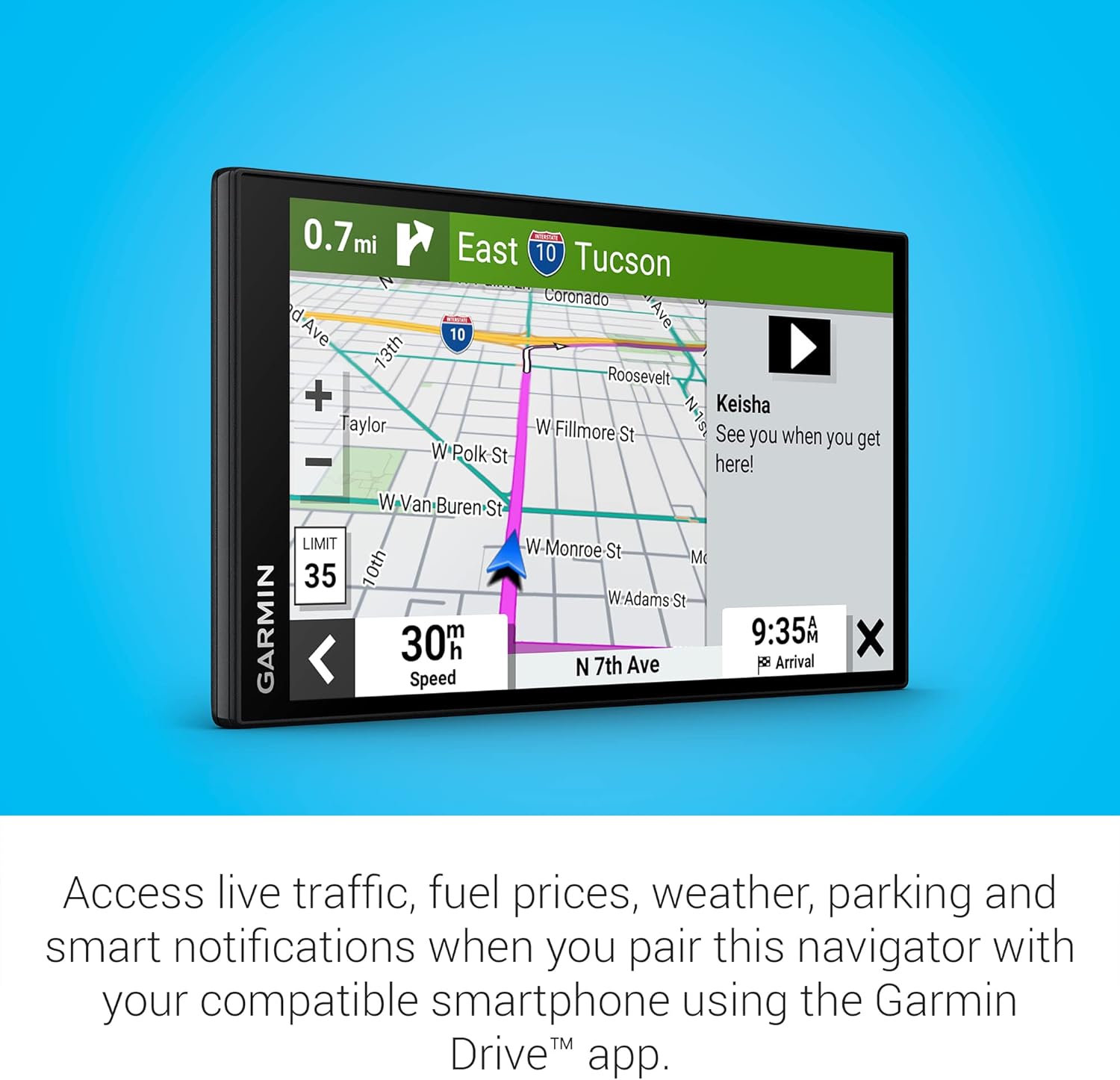 Garmin DriveSmart 76- Navigateur GPS de voiture