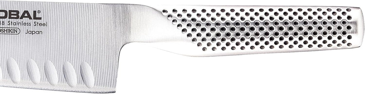 Couteau Santoku à sol creux Global de 7 pouces - Argent