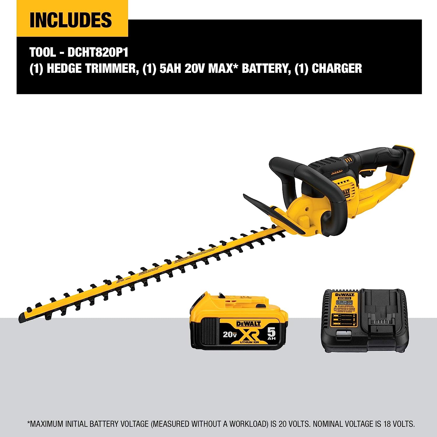 Taille-haie Dewalt 20V Max avec pack 5Ah