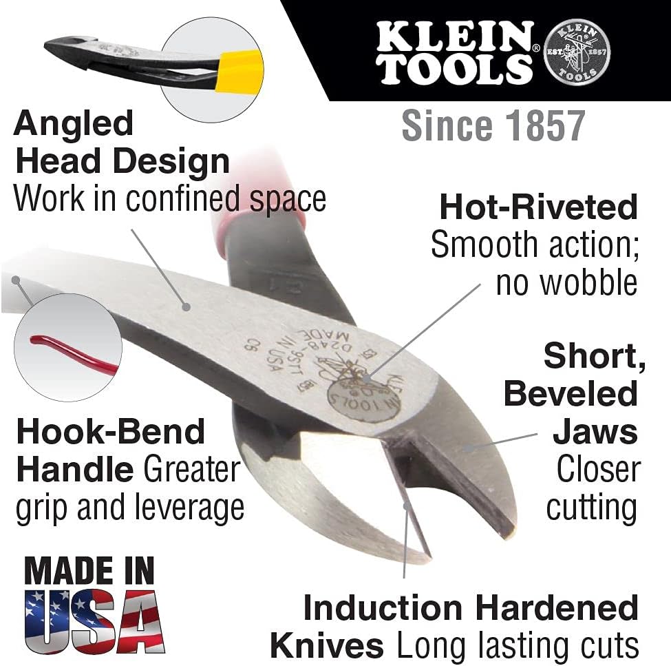 Klein Tools 9" pince coupante diagonale à grand levier - Rouge