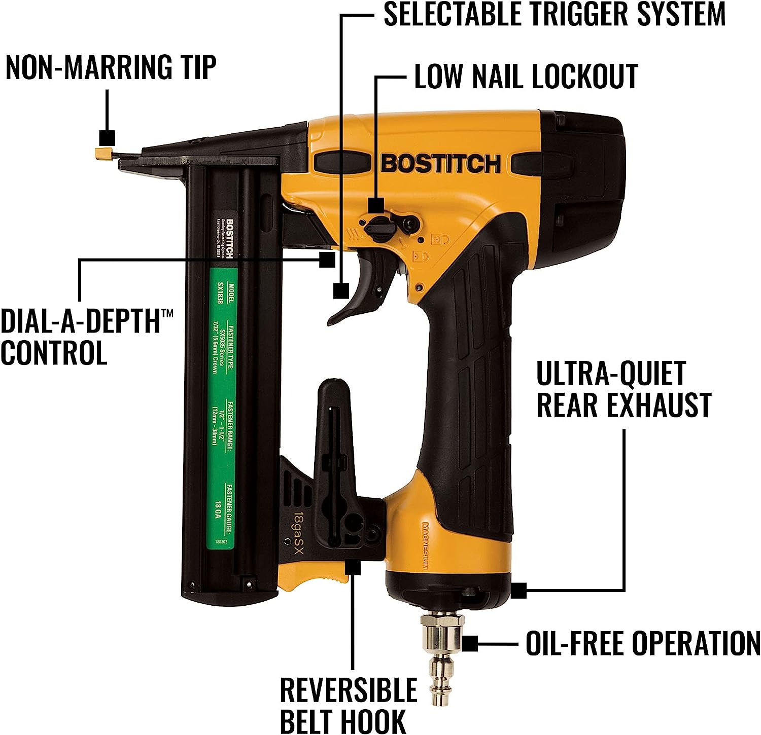 Agrafeuse Bostitch à couronne étroite - 18GA