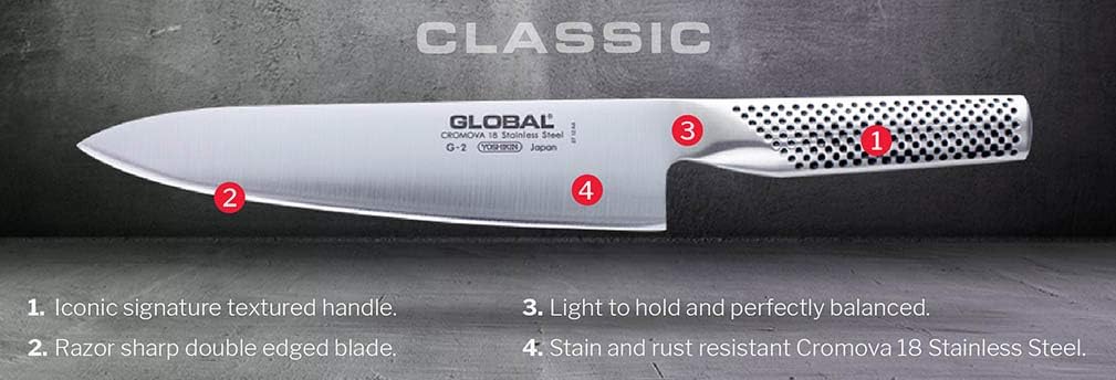 Global Knives Couteau à légumes creux de 7 po - Argent