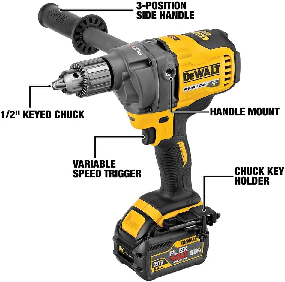 Kit mélangeur/perceur Dewalt 60V Max avec système d'embrayage électronique