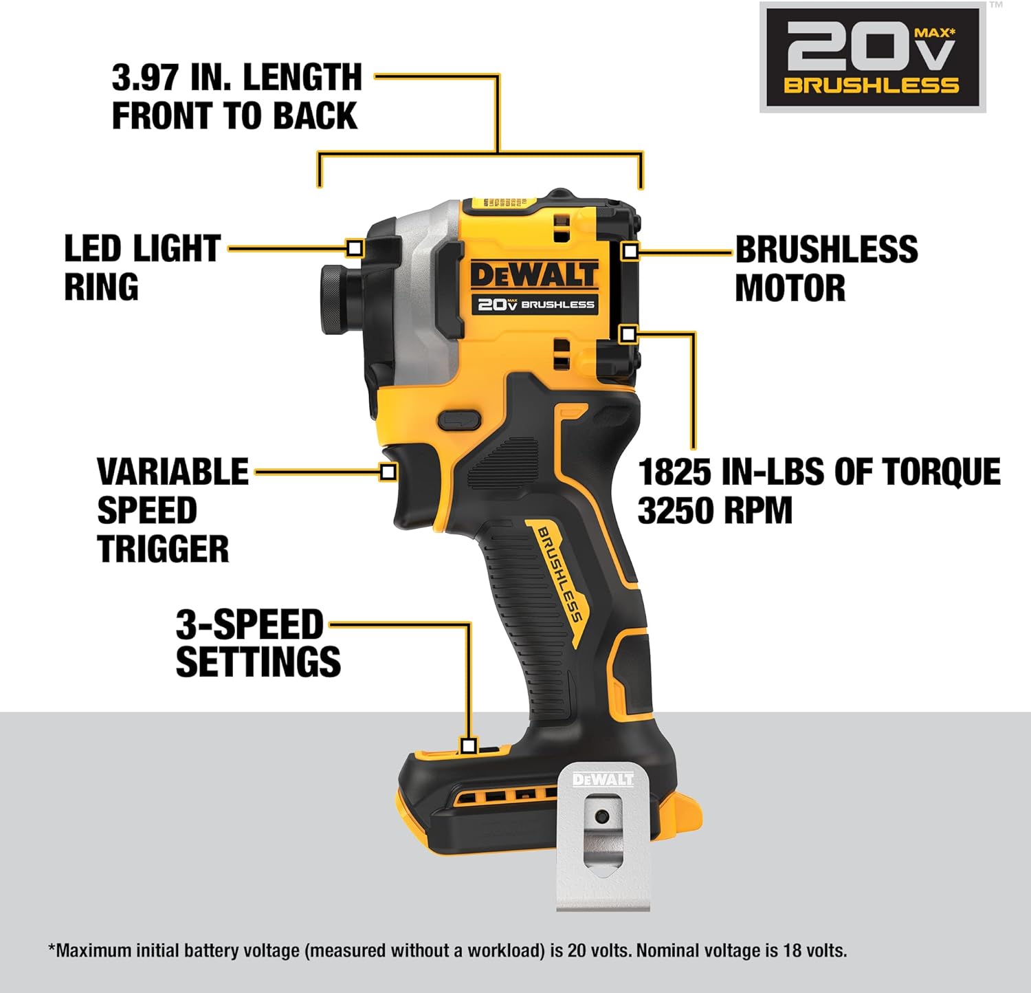 Dewalt 20V Atomic 1/4 in. 3-Speed Brushless Impact Driver (Tool Only)