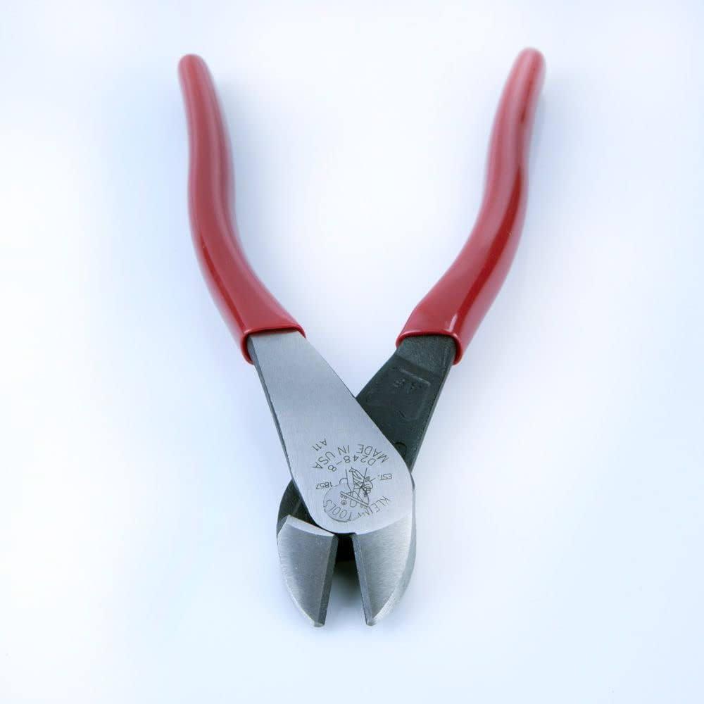 Klein Tools 8" Standard High-Leverage Diagonal Cutting Angled Head Pliers - Red