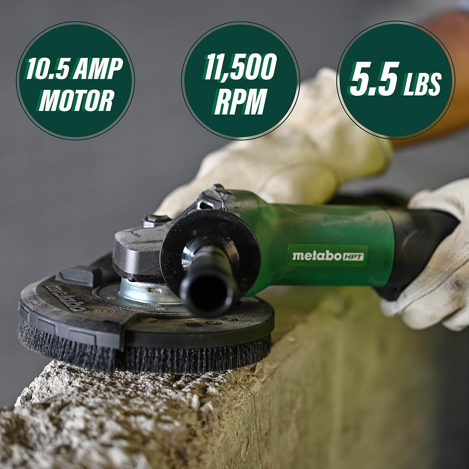 Metabo HPT 4.5" Meuleuse d'angle avec interrupteur à palette