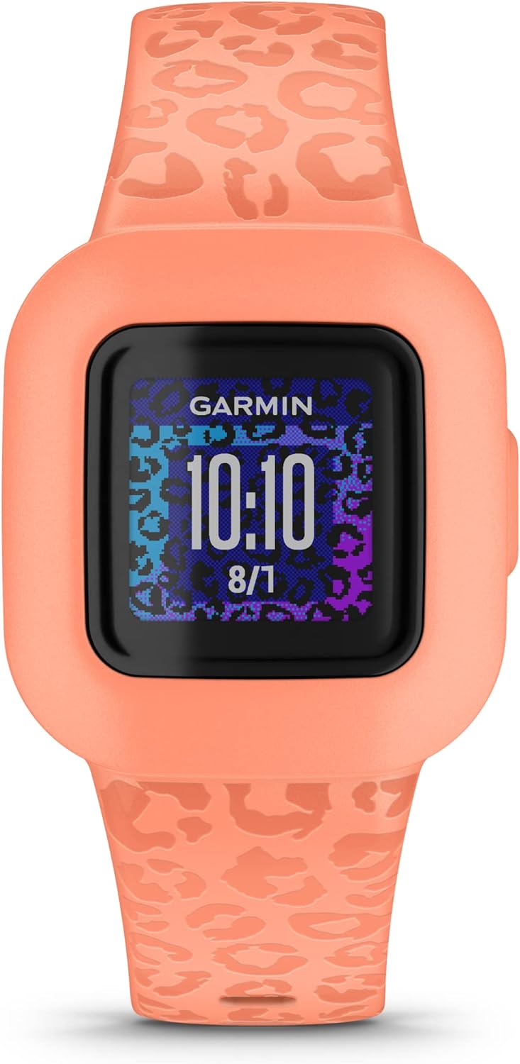 Garmin Vivofit Jr 3 Fitness Tracker for Kids - Peach Leopard