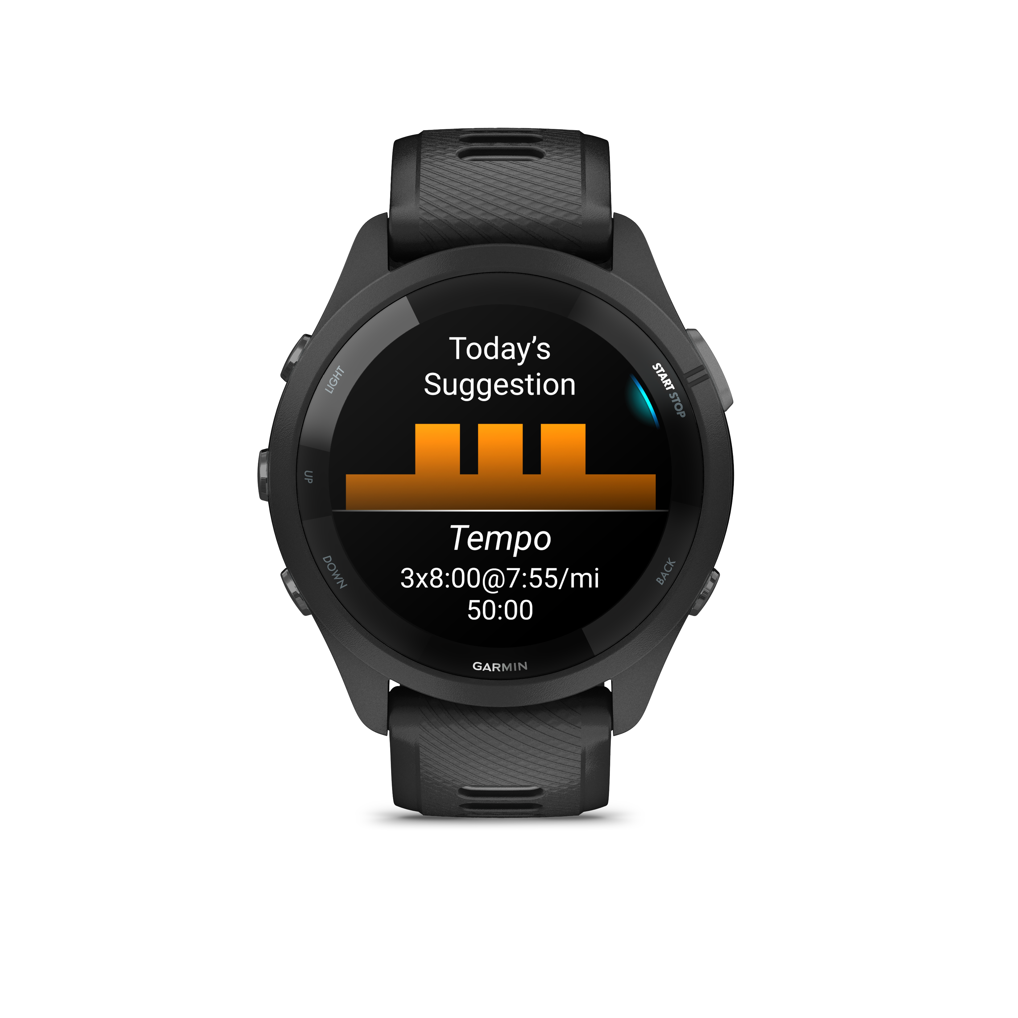 Garmin Forerunner 265 44mm Running Smartwatch - Black and Powder Gray