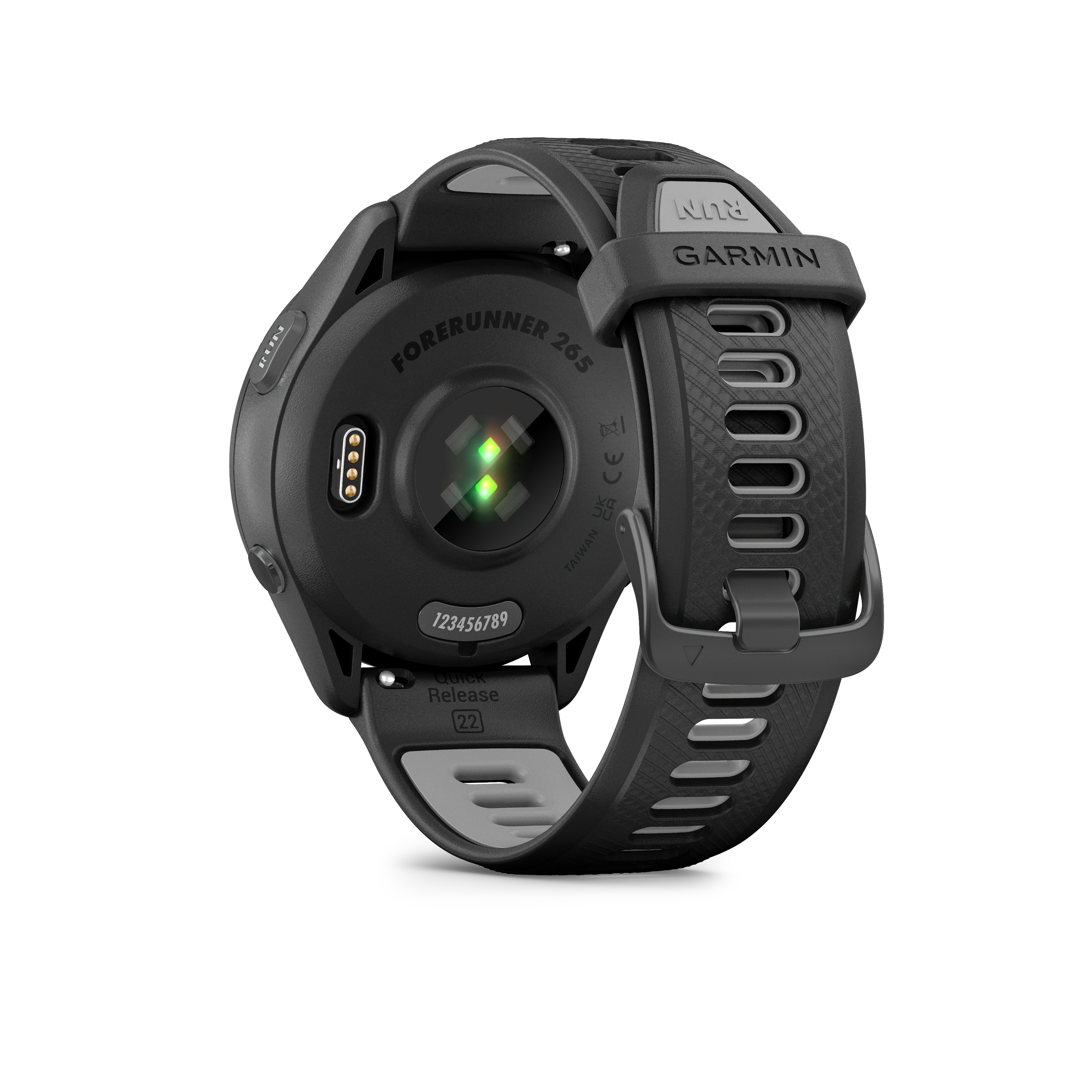 Garmin Forerunner 265 44mm Running Smartwatch - Black and Powder Gray