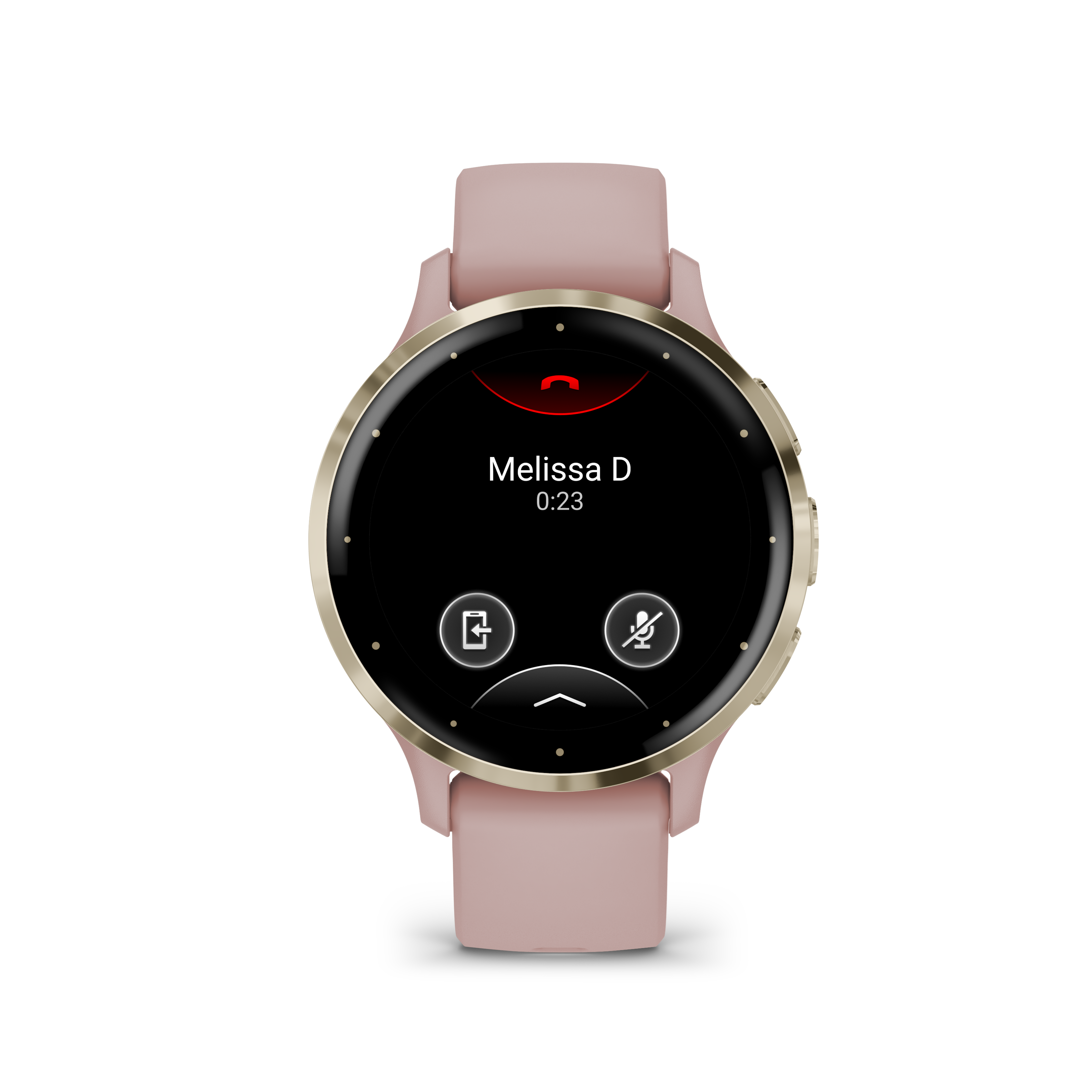 Garmin-Venu 3S Soft Gold Stainless Steel Bezel with Dust Rose Case and Silicone Band