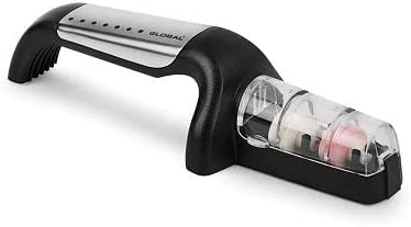 Global Stage 2 Ceramic Stainless Steel Sharpener - Silver