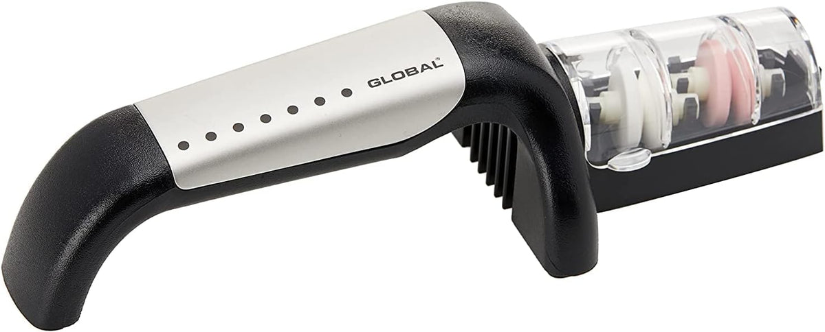 Global Stage 2 Ceramic Stainless Steel Sharpener - Silver