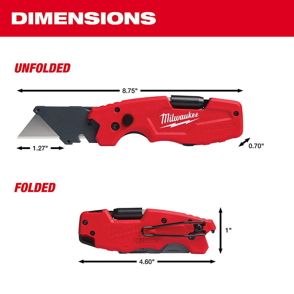 Couteau utilitaire pliant Fastback 6 en 1 de Milwaukee