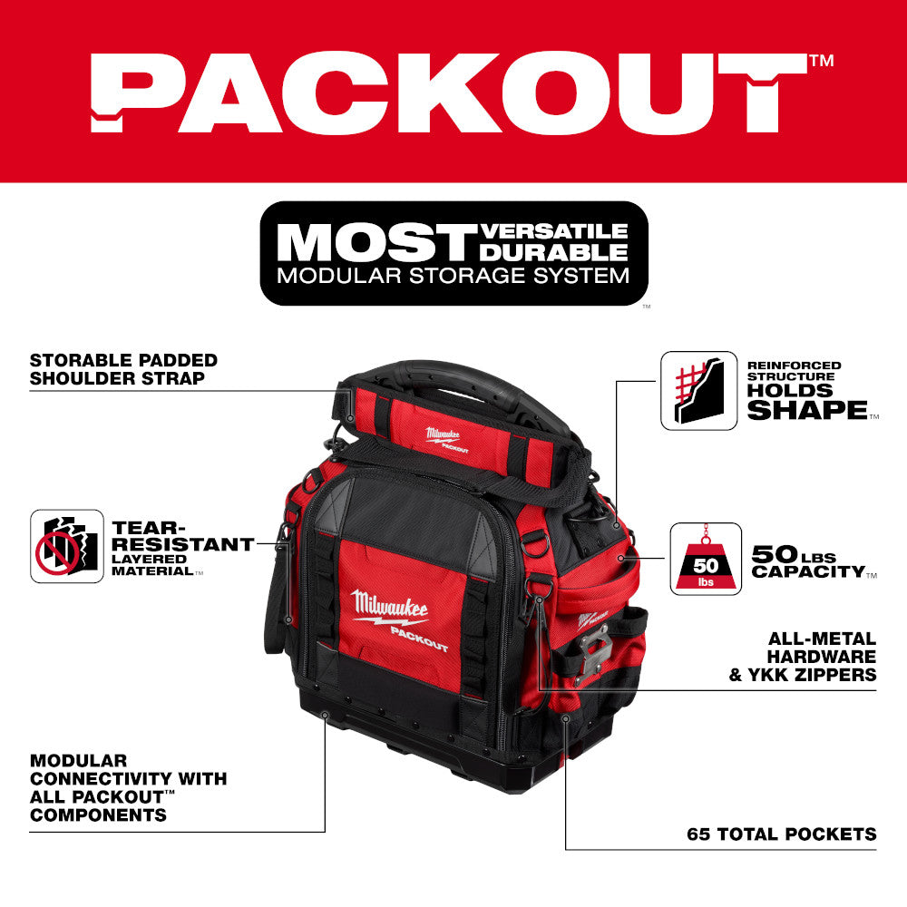 Sac à outils structuré Milwaukee Packout 15 in