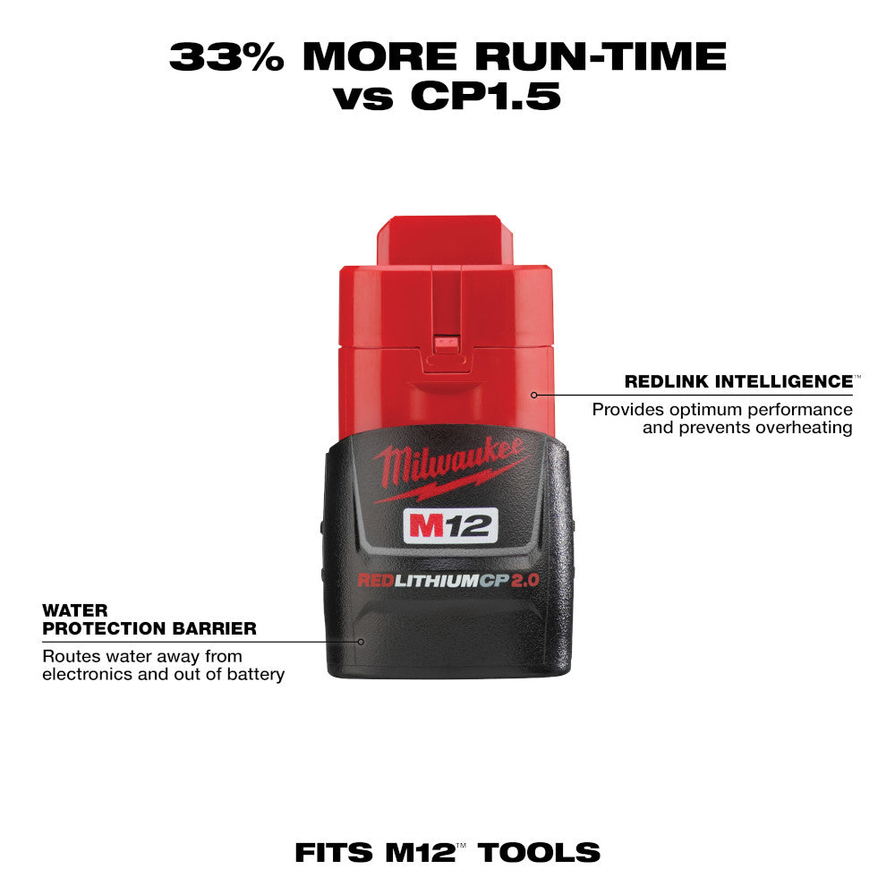 Milwaukee M12 Batterie compacte REDLITHIUM 2.0