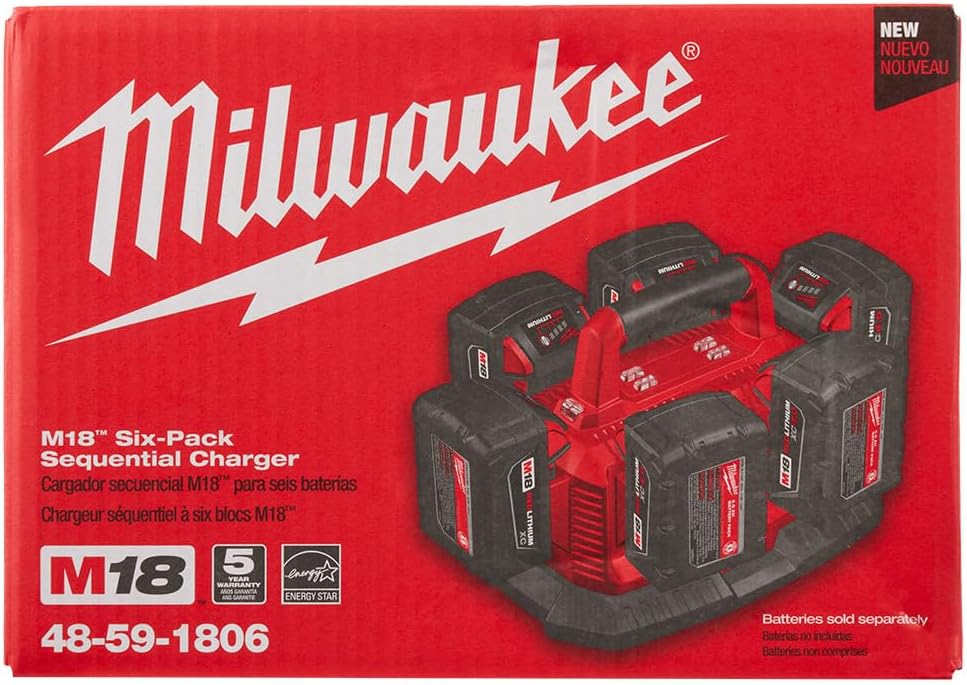 Milwaukee <a wg-1="">48-59-1806</a> M18 Packout Six Bay Rapid Charger (chargeur rapide)