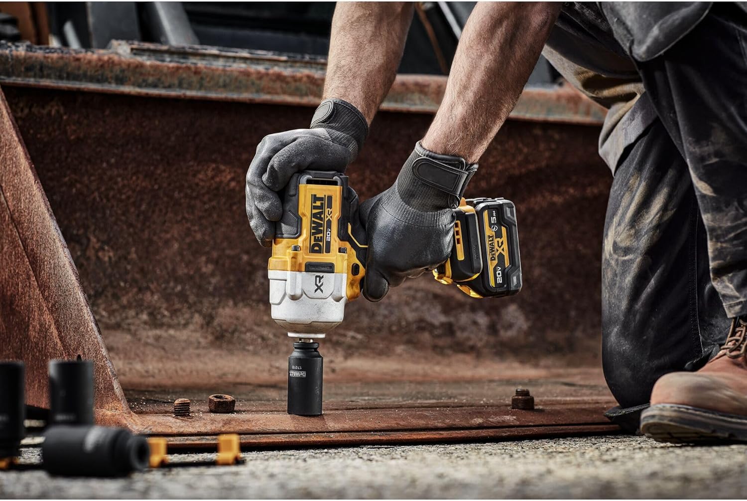 Dewalt 20V MAX Clé à chocs sans fil, 1/2" Hog Ring, couple élevé, sans balais, nue - Outil seul