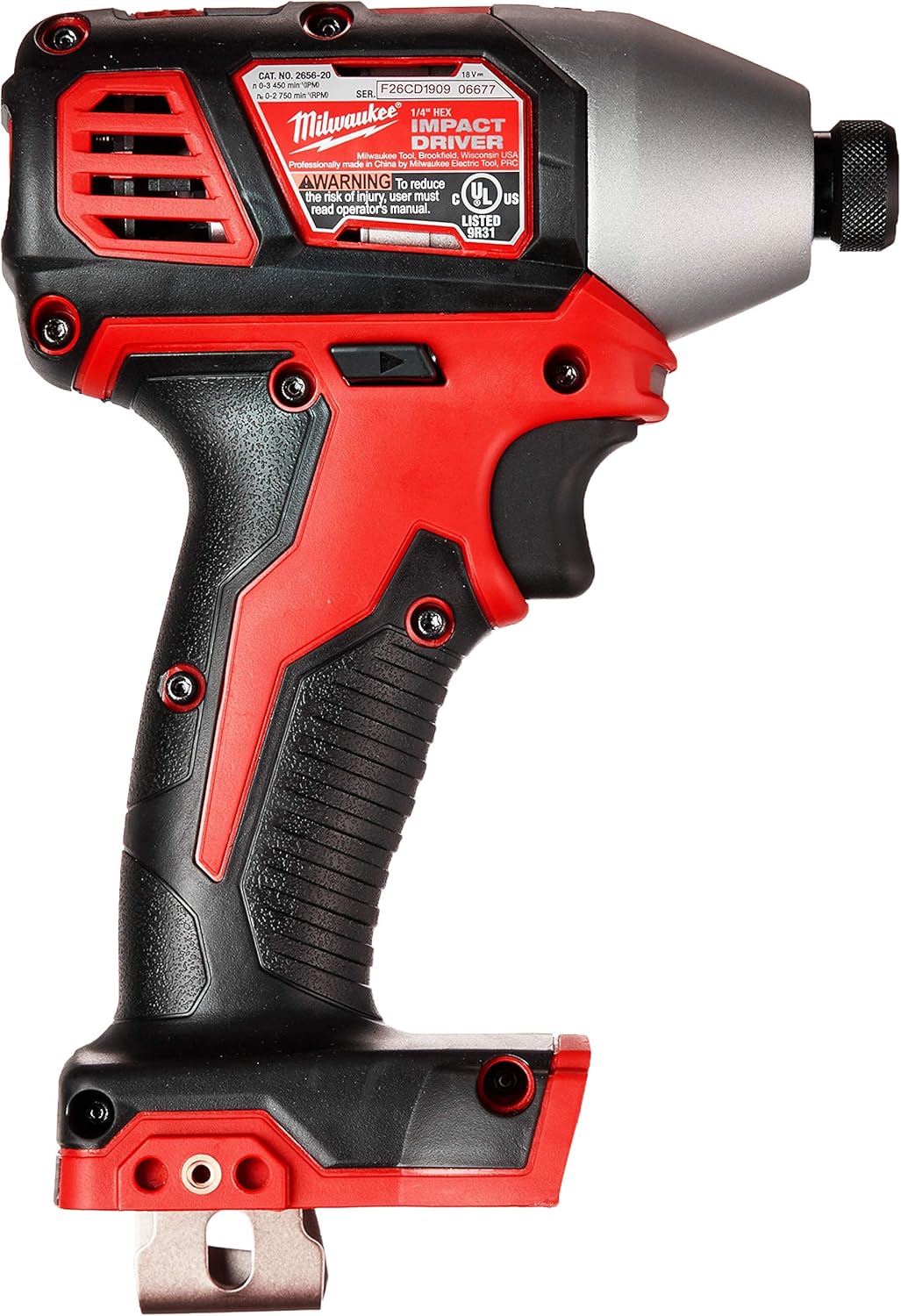 Milwaukee M18V 18V 1/4" Lithium-Ion 5" Hex Impact Driver with LED Lighting Array - Outil seulement