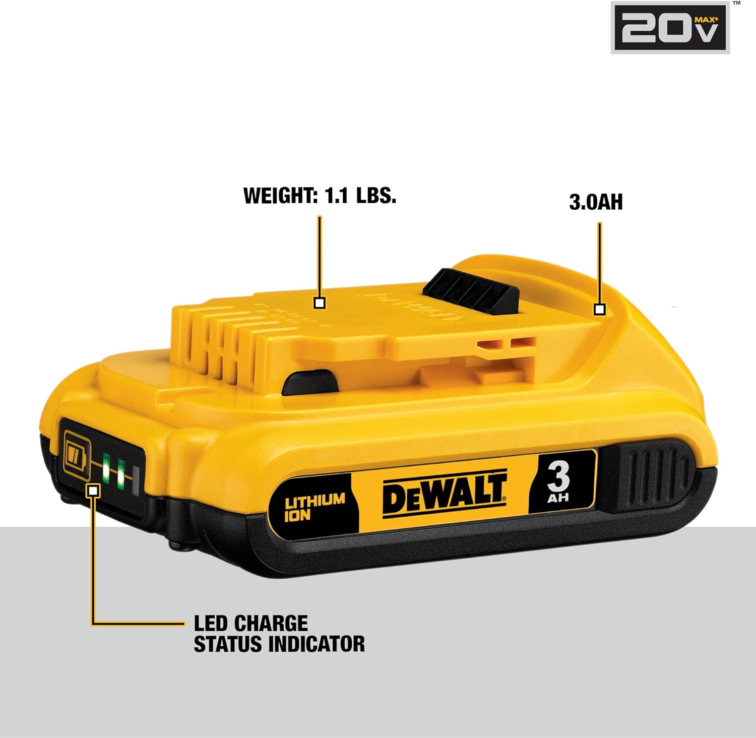 Pack de batteries Dewalt 20 V Max avec chargeur - 3 Ah