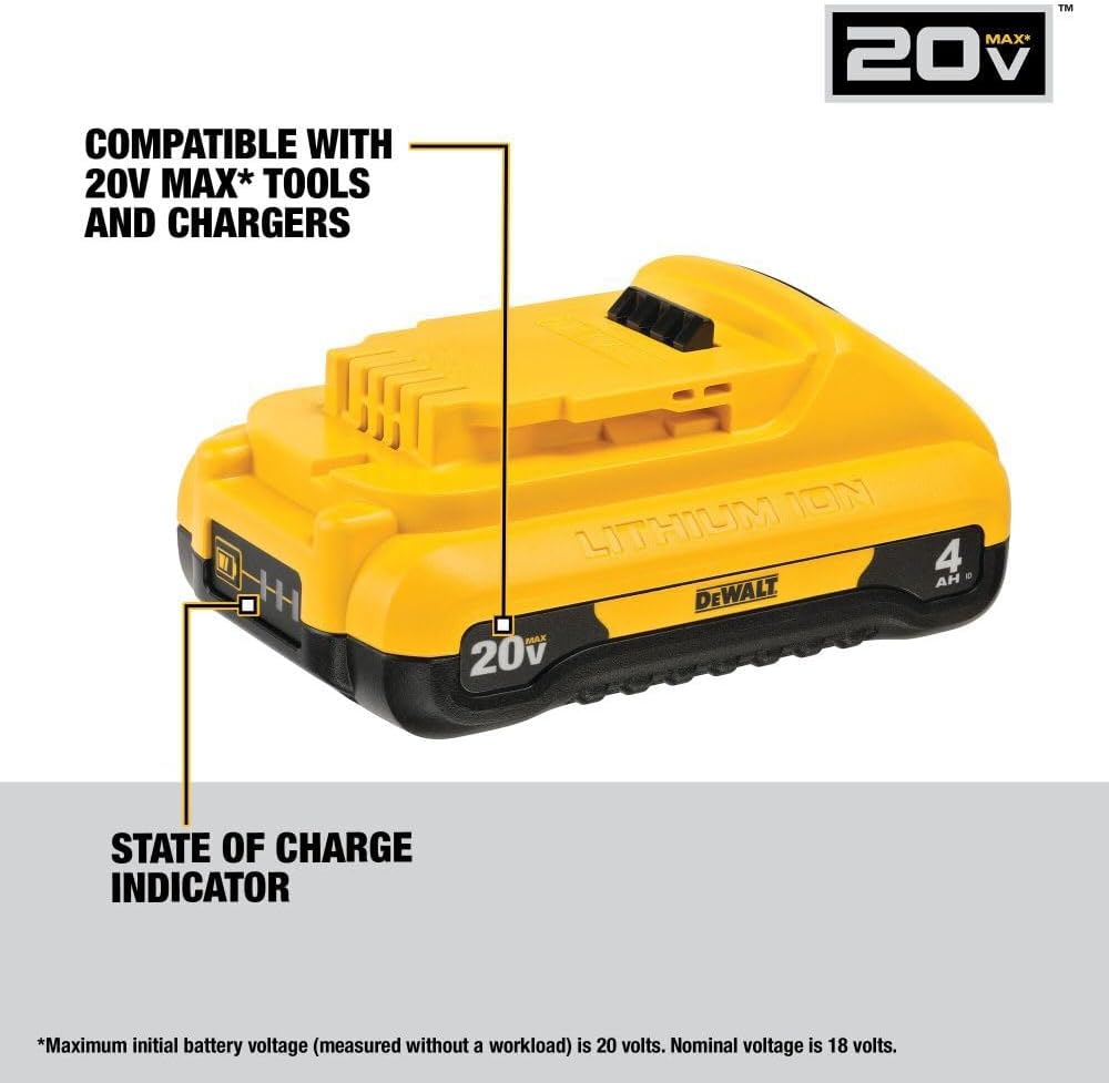 Batteries compactes Dewalt 20V Max 4.0Ah - 2 packs