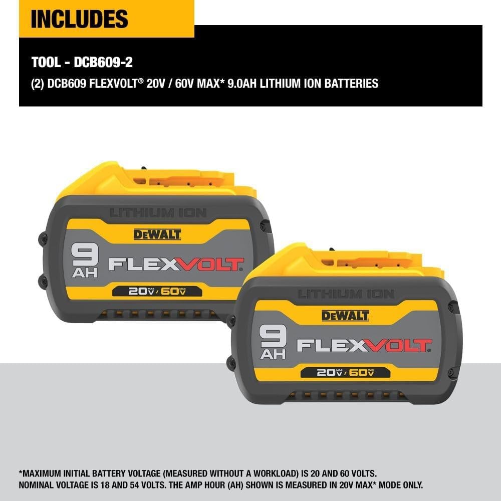 Batterie Dewalt 20V/60V Max Flexvolt 9.0Ah - Lot de 2