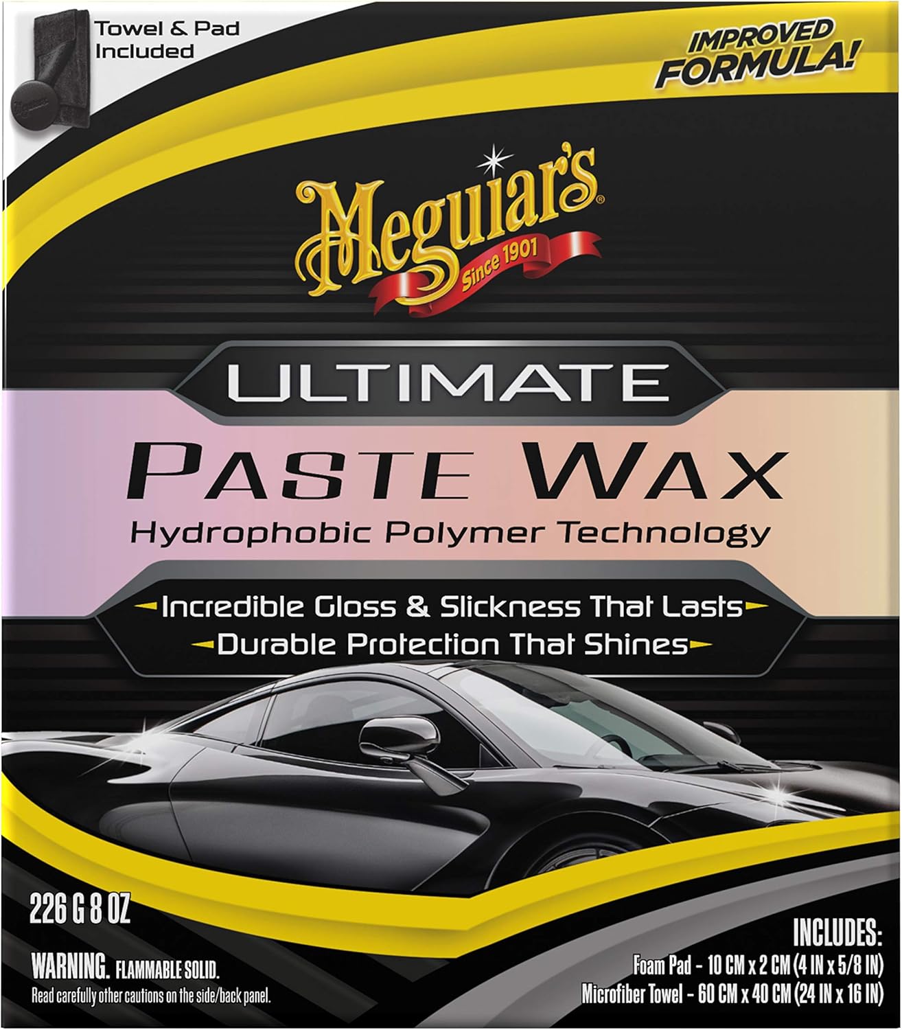Meguiar's Ultimate Paste Wax - Cire pour voiture de première qualité pour un brillant profond et réfléchissant avec une protection longue durée