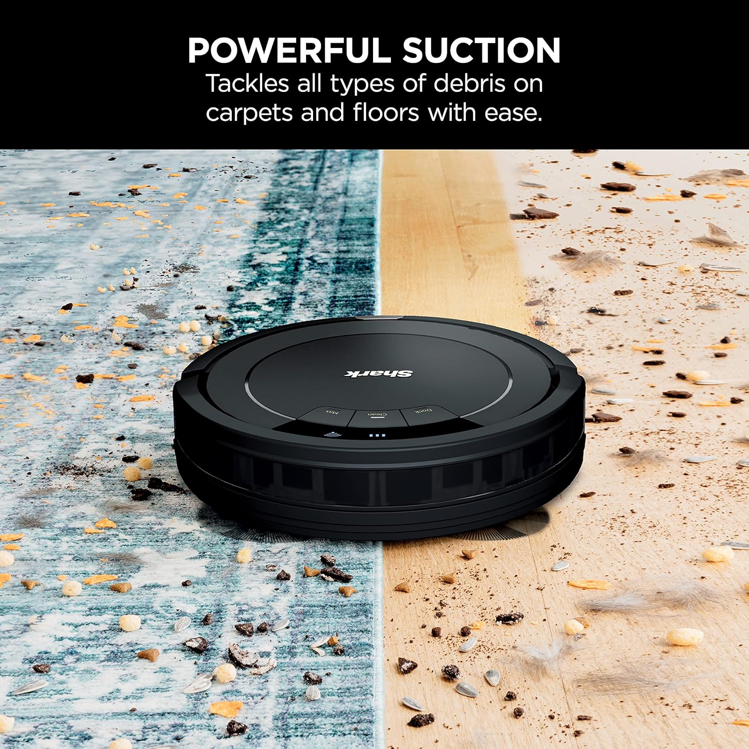 Shark RV754CA ION Robot Aspirateur Remis à Neuf Nettoyage Multi Surface - Noir