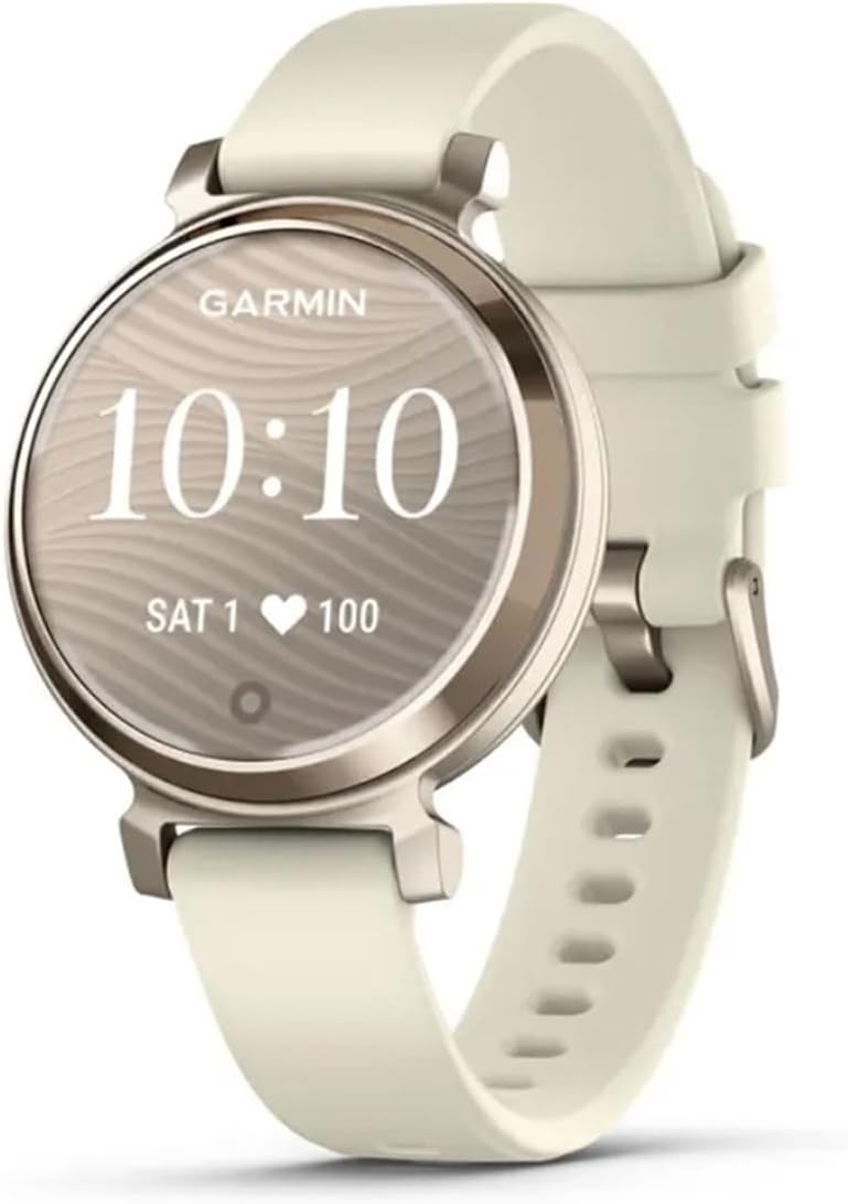 Garmin Lily Smartwatch avec bracelet en silicone Coconut - Cream Gold