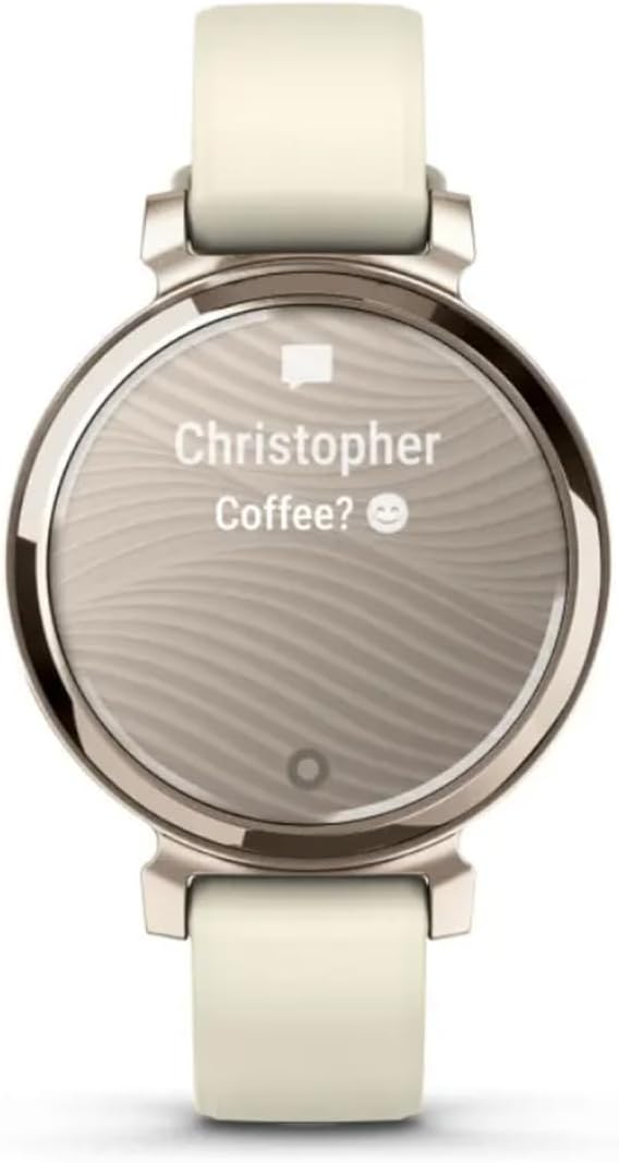 Garmin Lily Smartwatch avec bracelet en silicone Coconut - Cream Gold