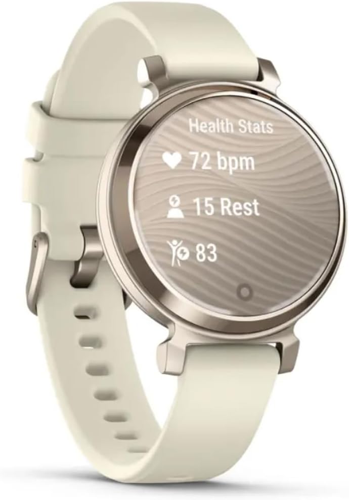 Garmin Lily Smartwatch avec bracelet en silicone Coconut - Cream Gold