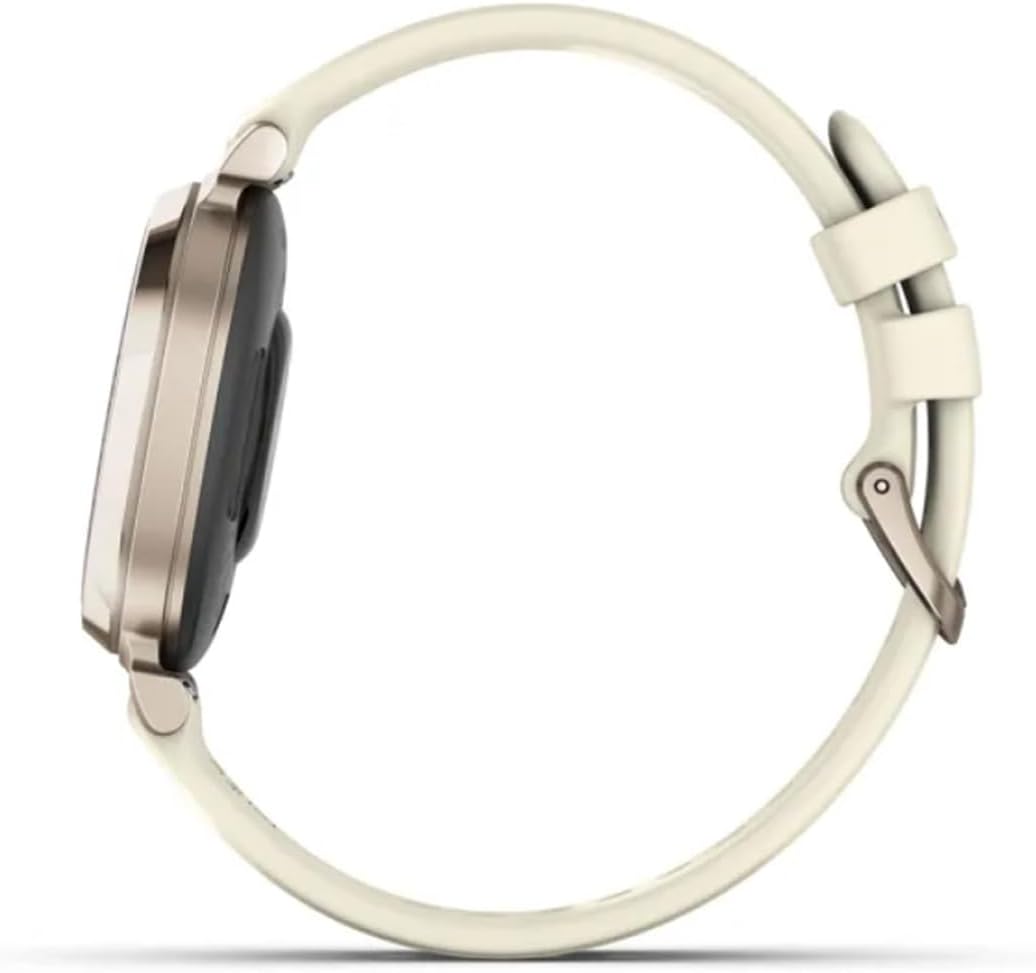 Garmin Lily Smartwatch avec bracelet en silicone Coconut - Cream Gold